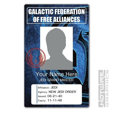 PERSONALISED Printed Novelty ID- STAR WARS JEDI Grand