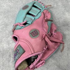 Wilson 10" A244E T-Ball Glove Pink Turquoise It's a girl thing