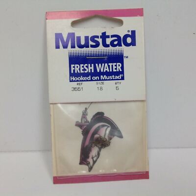 Mustad Fresh Water Treble Fishing Hooks 5 Pack 3551 Size 18