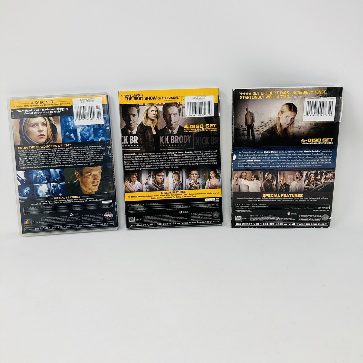 ホームランド　シーズン1・2・3 Homeland Complete Seasons 1 2 3 on DVD 12 Discs Claire Danes