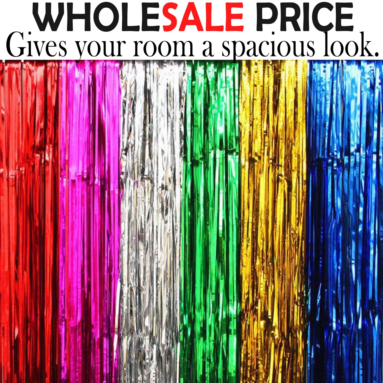 2M3M FOIL FRINGE TINSEL SHIMMER CURTAIN DOOR WEDDING BIRTHDAY PARTY