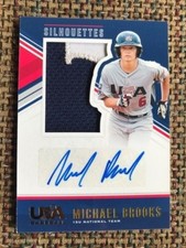 MICHAEL BROOKS 2018 Panini Stars & Stripes USA Baseball PATCH Auto #4/25