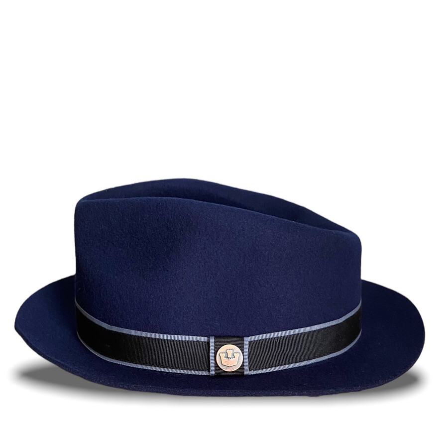 Goorin Bros Fedora Hat 100% Merino Wool Navy Blue Size Large  display picture 1