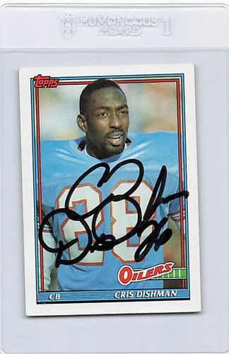 1991 Topps #235 Cris Dishman Oilers signiertes Autogramm *K8250