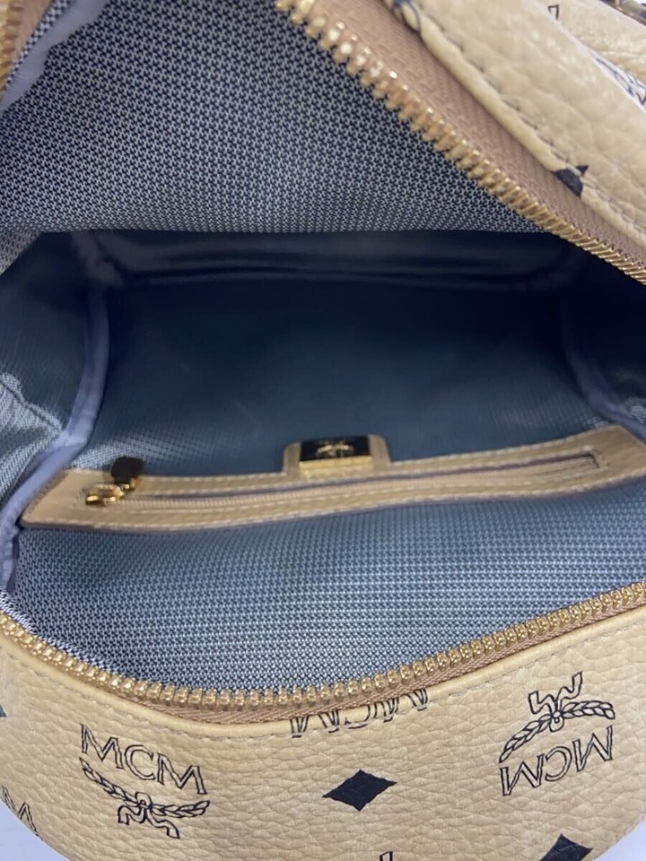 MCM bag backpack Signature Studs Backpack Leather beige Allover eBay