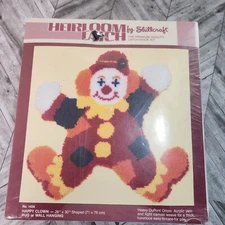 Shillcraft Heirloom Latch Hook Rug or Wal Kit 1434 28" x 30" Happy Clown Vintage