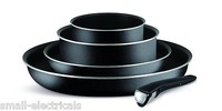 Tefal 5 Pcs Black Ingenio Essential Non Stick Frying Pan Set Kitchen Starter Kit Tefal 5 Pcs Black Ingenio Essential Non Stick Frying Pan Set Kitchen Starter Kit