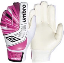 NEW Umbro Arturo Goalkeepers Gloves Size 5 Pink White Full Wrist Closure