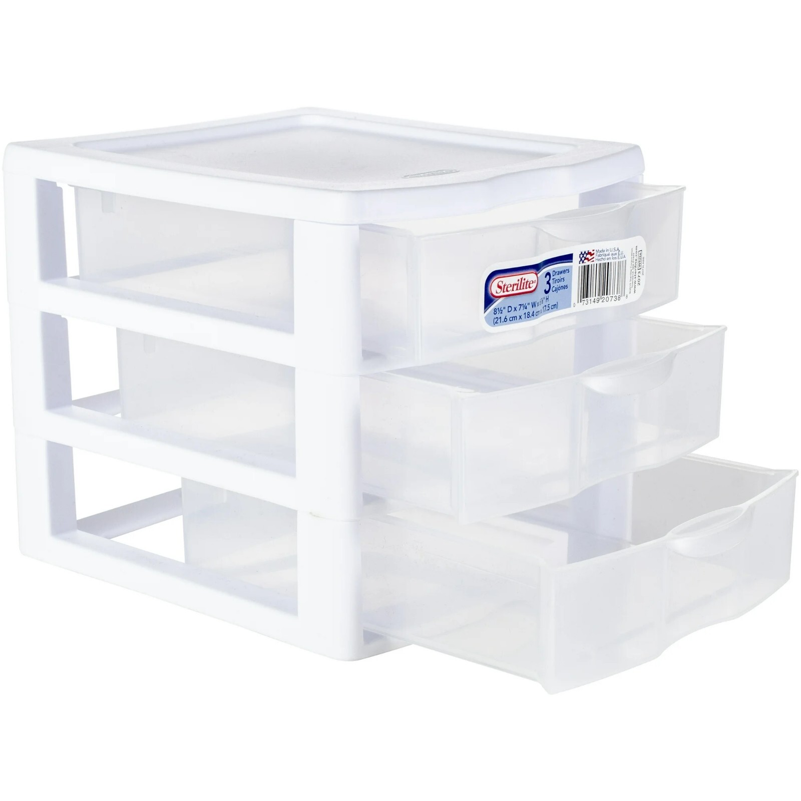 Sterilite 3 Drawer Unit Plastic, White
