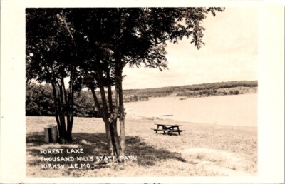 RPPC Postcard Forest Lake Thousand Hills State Park Kirksville Missouri MO  3136