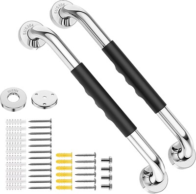 2 Pack Grab Bars Bathroom Aolloa Shower Stainless Steel Anti Slip GrabBars 12''