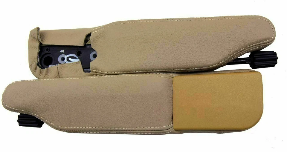 Capas de apoio de braço de couro sintético bege para Land Rover Range Rover P38 compatível com 96-02 - Imagem 2 de 4