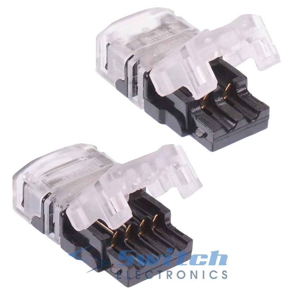 SWITCH ELECTRONICS LED Strip to Wire Connector Clip 2-Pin 4-Pin RGB Mono Colour