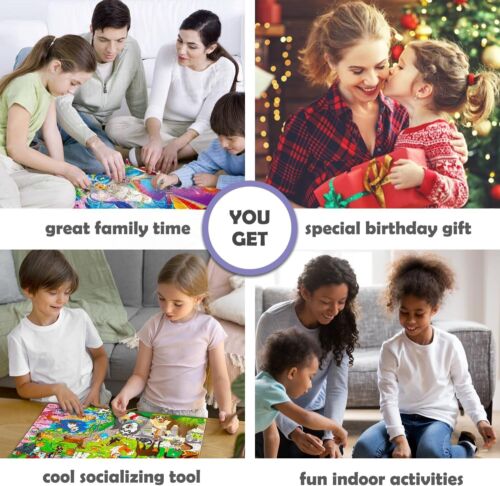 QUOKKA 300 Pieces Puzzles for Kids Ages 10-12 - 3X Set Floor Jigsaw Puzzles for - Picture 2 of 8