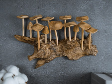 Arte da parete fungo in legno larghezza 8", scultura da appendere, decorazione unica, regalo per lui