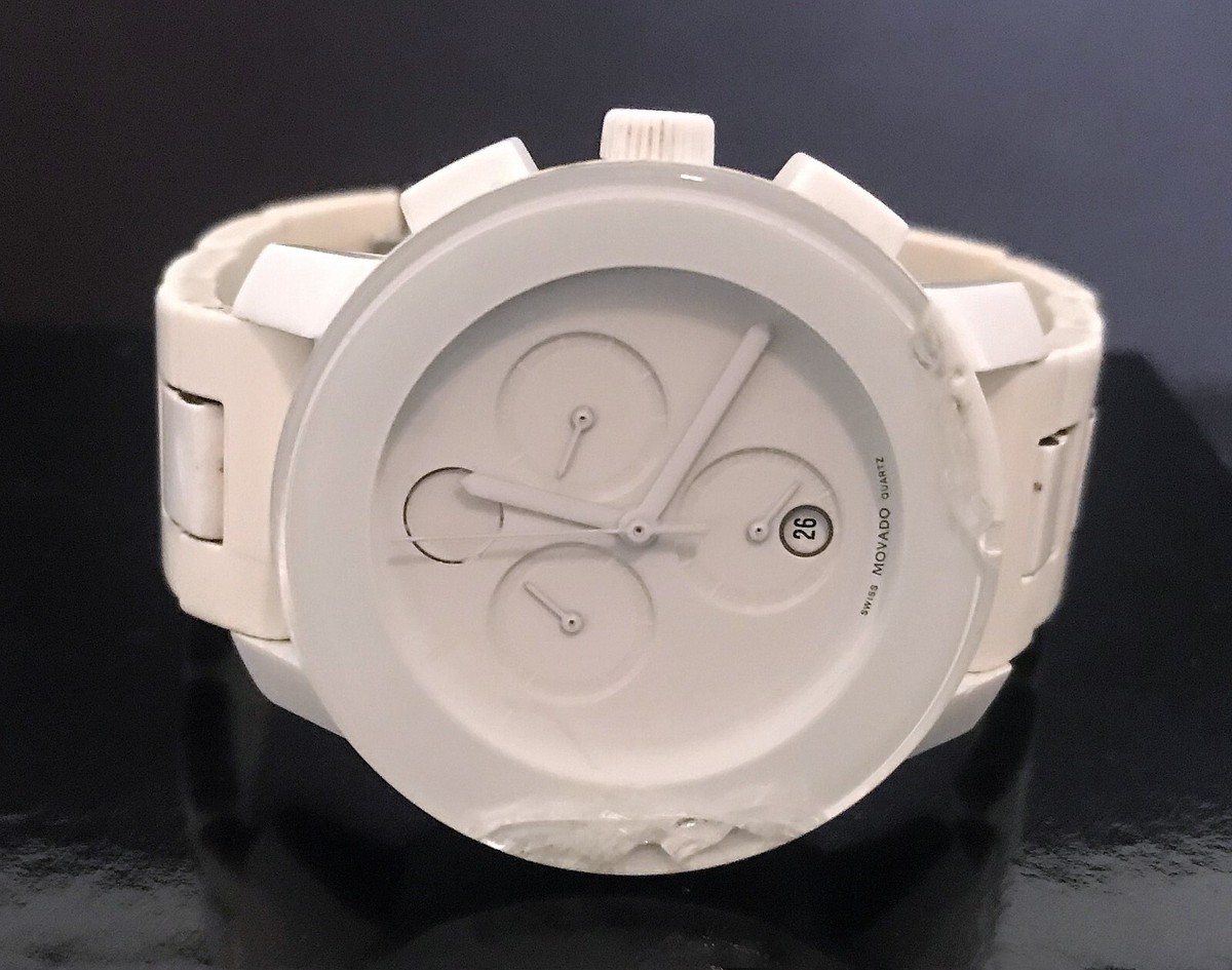 MOVADO BOLD CHRONOGRAPH WOMEN'S WHITE WATCH SWISS WORKS