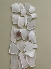 W 2129 Genuine Surf Tumbled Sea Glass/Snow-Frosted Beach Glass Large Pieces