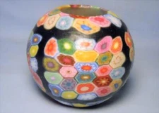 Original Jerusalem Glowing Candle - Made In Israel - Millefiori Design