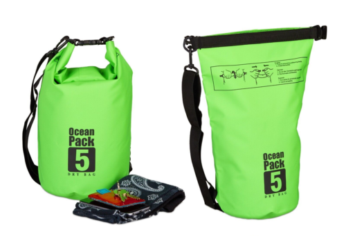 Sac sec 5 L, sac de gym Messenger, sac à dos, équipement de plein air étanche, vert flottant - Photo 1/2