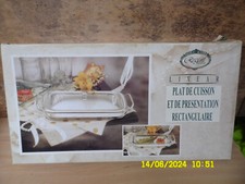 E4/ LINEAR REGENT SILVERWARE PLAT DE CUISSON AVEC SUPPORT ET COUVERCLE..NEUF