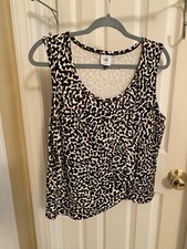 CAbi #5759 Knotty Tank Leopard Print Blouse Sleeveless Top Women's Medium EUC