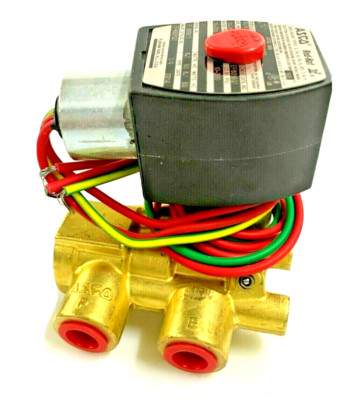 EF8321G1 ASCO Red Hat 3 Way NC 1/4'' Brass Solenoid Valve Quick Exhaust 120/60AC