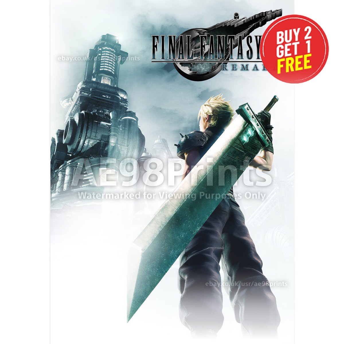 Final Fantasy VII 7 Remake Video Game Poster Art Print Wall Home