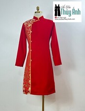 Red Ao Dai for men, Vietnamese Traditional Long Dress for Men G38