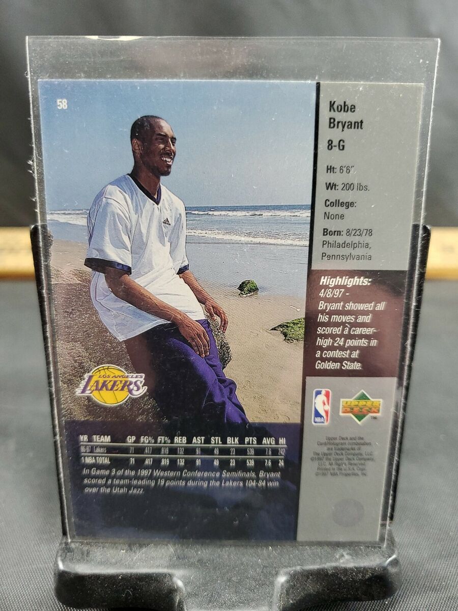 Kobe Bryant 97/98 Basketball Card Upper Deck #58 FREE Kobe Bryant 97/98 Basketball Card Upper Deck #58 FREE