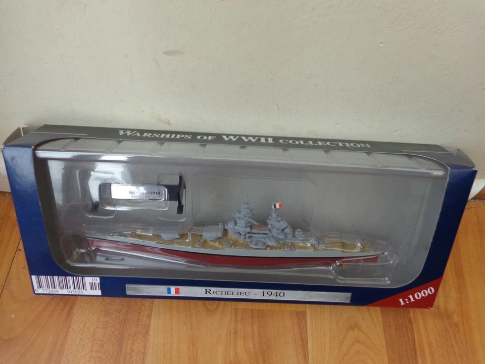 DEAGOSTINI 1/1000 - KRIEGSSCHIFFE SAMMLUNG - RICHELIEU 1940 WW2 SCHIFFSMODELL