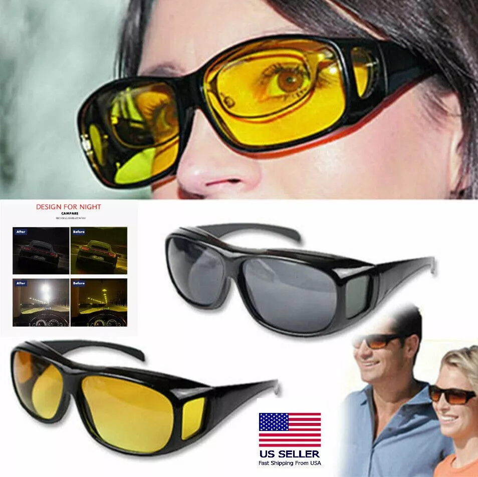 Gafas de sol envolventes de visión nocturna HD Lentes para Hombres Mujeres  UV400