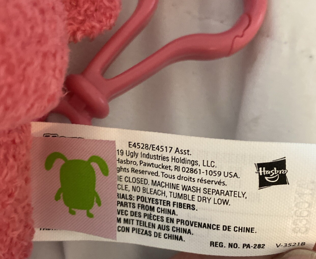 Pink Ugly Doll Plush  CLIP Key Chain