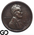 1914-S Lincoln Cent Wheat Penny *Key Date* Choice AU