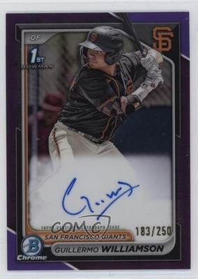2024 Bowman Chrome Prospect Purple Refractor /250 Guillermo Williamson Auto ki6