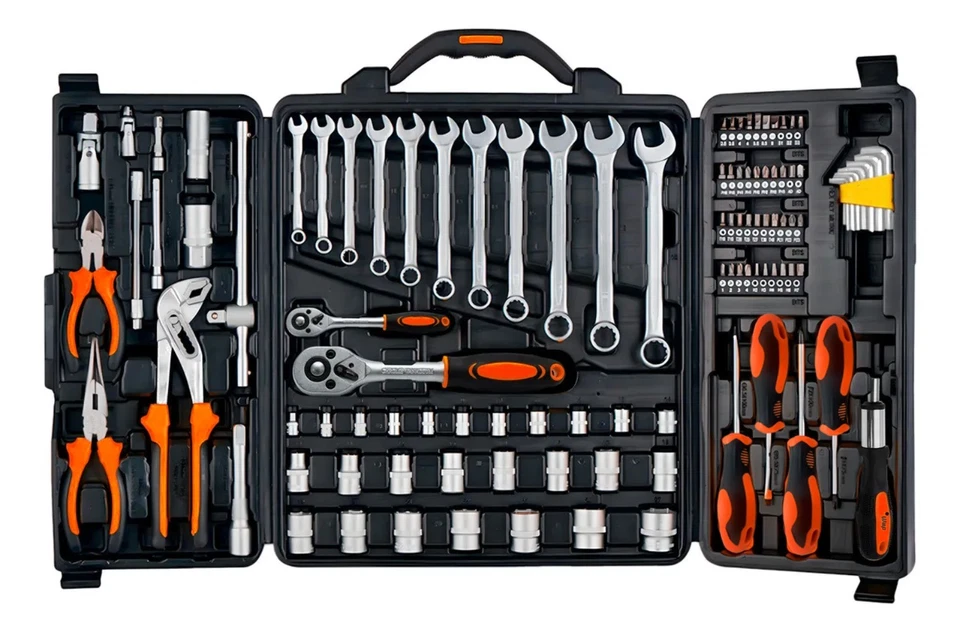 Auto Mechanics Complete Hand Tool Kit Set Ratchet Spanner Wrench Metric Driver - Image 3 of 4