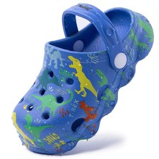 techcity Kids Dinosaur Garden Shoes Cute Cartoon 7-8 Toddler, Dark Blue