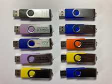 Job Lot 256mb x 10 Generic Swivel Style USB 2.0 Mixed Flash Drive Memory Sticks