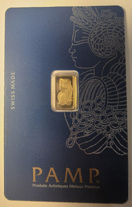 1 Gram .9999 Gold Bar Suisse Lady Fortuna In Assay ~ Premium Swiss Gold