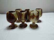 Onyx goblets - set of 6 glasses, used.  Please read description.