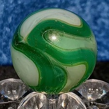 Stunning Alley Agate Transparent Swirl Marble. .60" Mint. Uv Beautiful Pattern.
