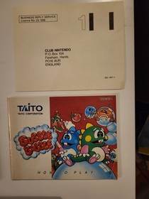 Bubble Bobble NES Nintendo Game Complete In Box and Instruction Manual Rare Game