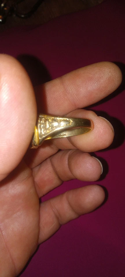 Lucky Horeshoe 戒指 10K 纯金 6.5 克男式 9.5 码 — 第 3/4 张图片