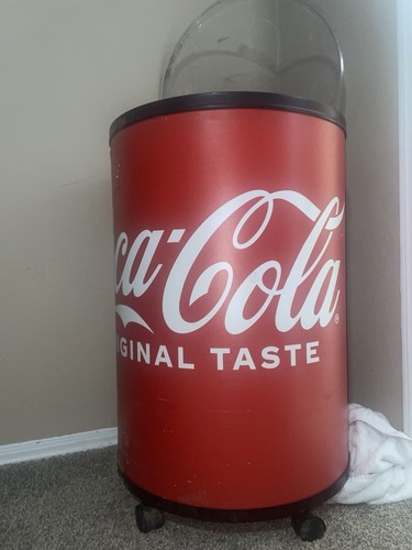 Coca-Cola Ice Chest With Drain Plug On Wheels