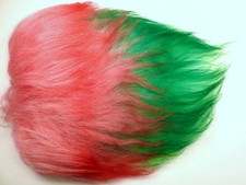 Troll Doll Wig Replacement Hair Icelandic Mohair 4 x 4 Coral-Pink Green 278