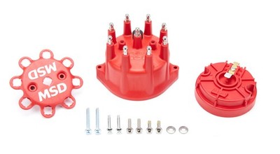 MSD Small Diameter Distributor Cap & Rotor Kit Red Brass V8 84315
