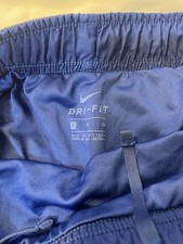 Nike Girls Blue Solid Dri-FIT Athletic Running Shorts, Drawstring Size S