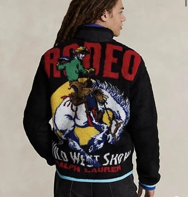 Polo Ralph Lauren Rodeo Wild West Fleece Zip Up Jacket Size Medium