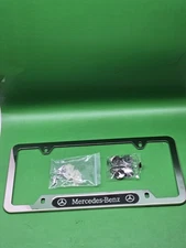 1 X LICENSE PLATE FRAME -CHROMED METAL FOR/MERCEDES