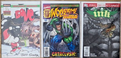 Random comics x3 Bone Premiere Edition, Ink: Final Crisis, Wolverine Used (B&B)