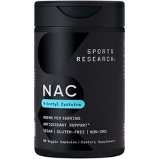 NAC N-Acetyl Cysteine 600mg Supports Antioxidant Detoxifying Lung Health 90 Ct